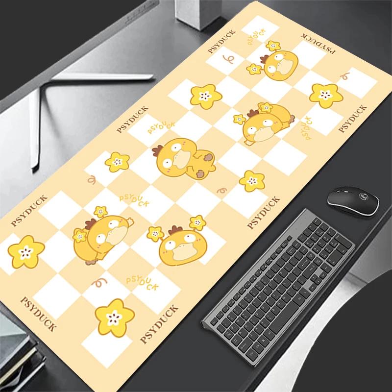 Larger Speed PC Computer Keyboard Pad Pu Leather Mouse Pad Anime Pokemon Psyduck Desk Mat Gaming Accessories Pikachu Mousepad