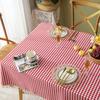 Christmas Red Checkered Tablecloth Geometric Linen Blend Table Cover Dining Room