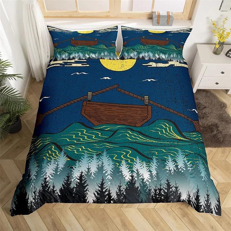 

Mountain Soft Duvet Cover Microfiber Abstract Natural Lpluscape Comfortable Quilt Cover Japanese Wave Tre Mon Beding Set King For Children Kids Adult 120*200cm Single