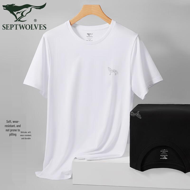 

Seven Wolves Men s Geometric Wolf Print 100% Cotton T-Shirt L