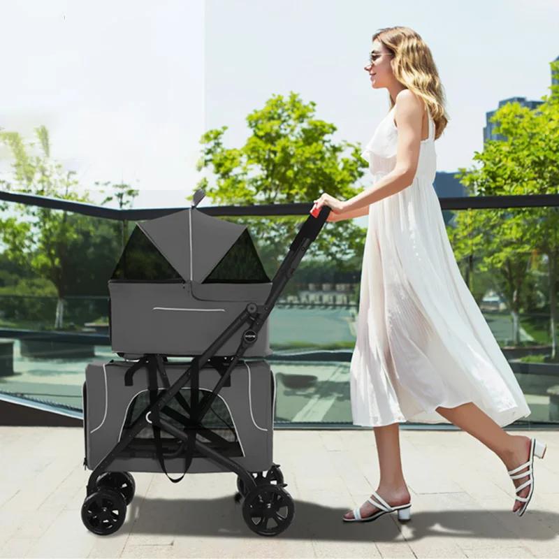 Dog Stroller Handbags Cat Backpack Puppy Strollers Shoulder Bag Folding Carrier Cats Transporter Pets Accessories Travel Product