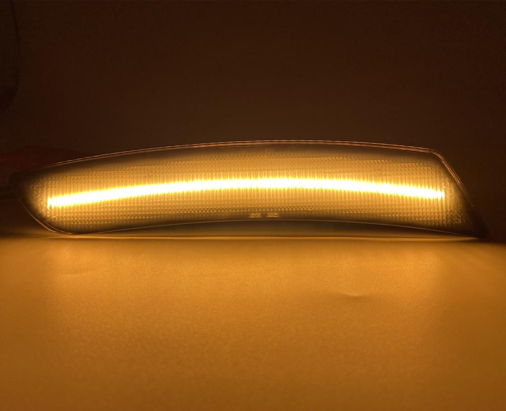 Fit 16-up Chevy Camaro Front Amber LED Side Marker Turn Signal Lights Smoked Len