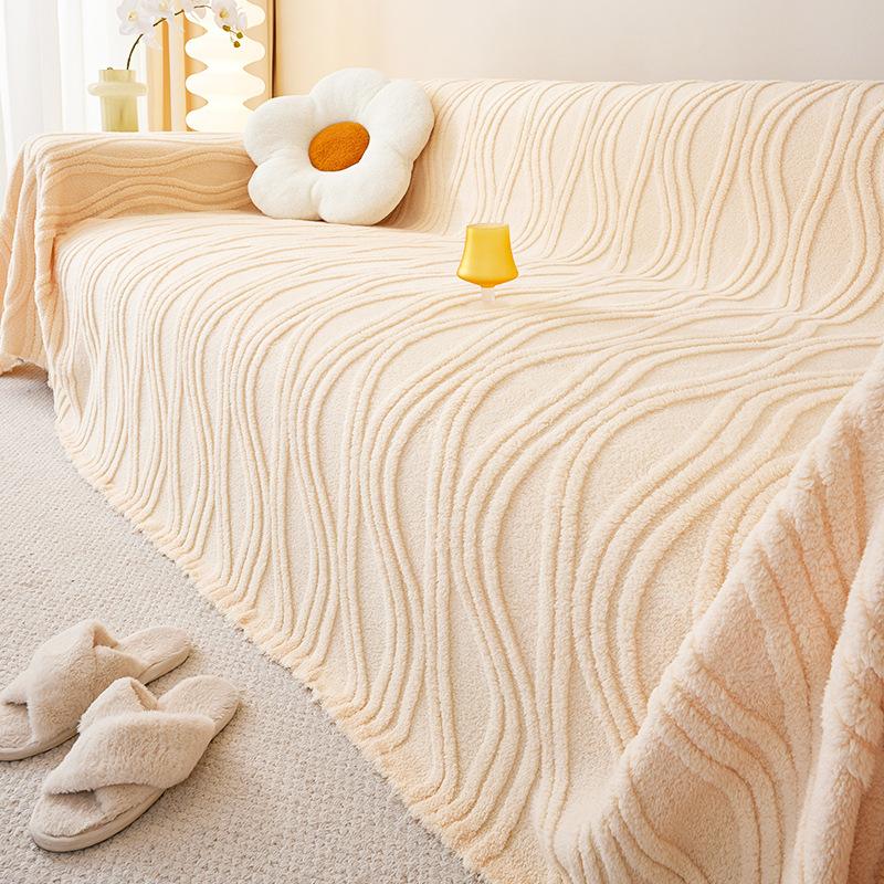 Comfortable Cotton Velvet Thickened Sofa Towel Ins Style Cream Style Non-Slip Static Sofa Cover All-Inclusive Universal Cover