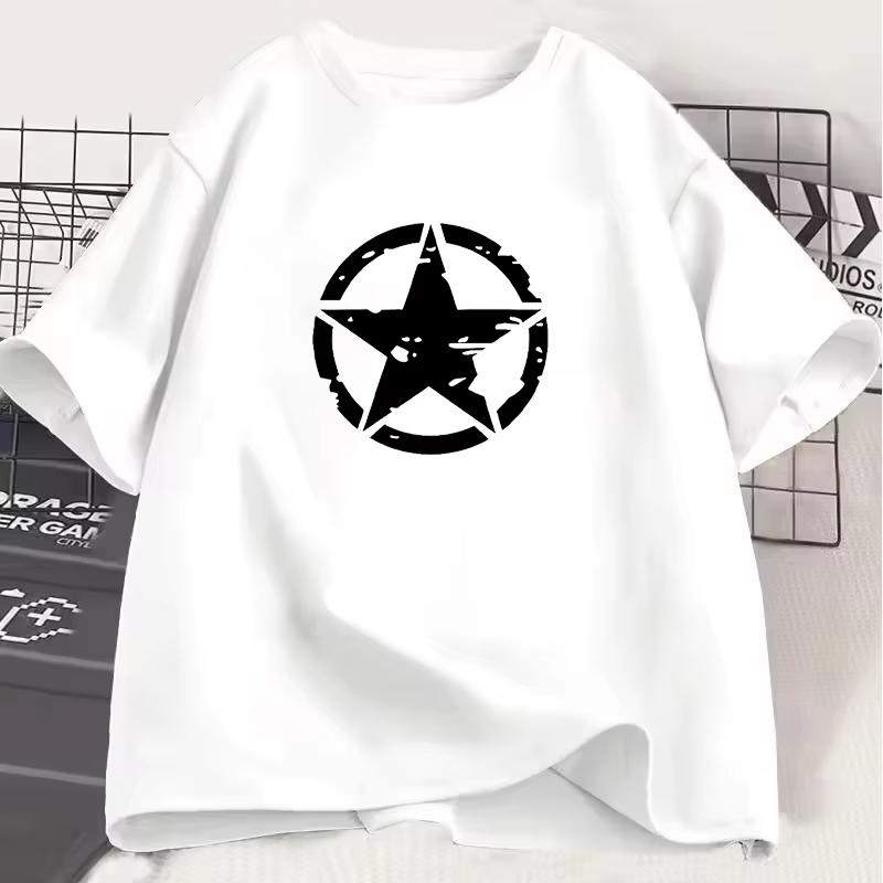

Short Sleeve and Round Neck T-shirt for Men Women Comfortable Clothing Top Star Logo Printed Graphic Outside Couple s T-shirts 5XL різнокольоровий
