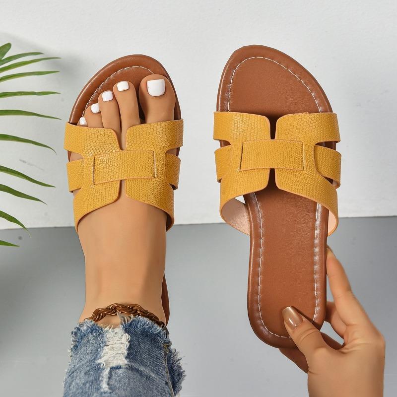 Fashion Summer Designer Woman Flat New Slippers Woven with Comfortable Women's Shoes Casual Bottom Slippers Women 2024 New