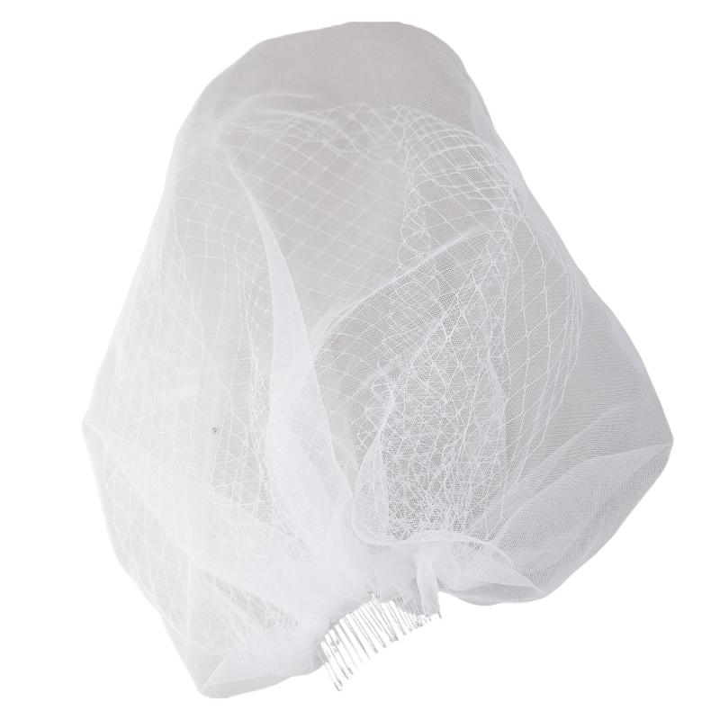 Double Layer Tulle Wedding Veil Adjustable Comb Lightweight Bridal Face Cover For Dresses