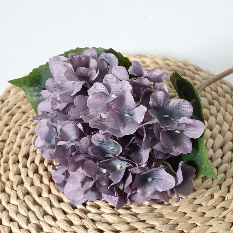 Simulated Hydrangea Single Flower With Leaf Home Wedding Hall Decoration Prop