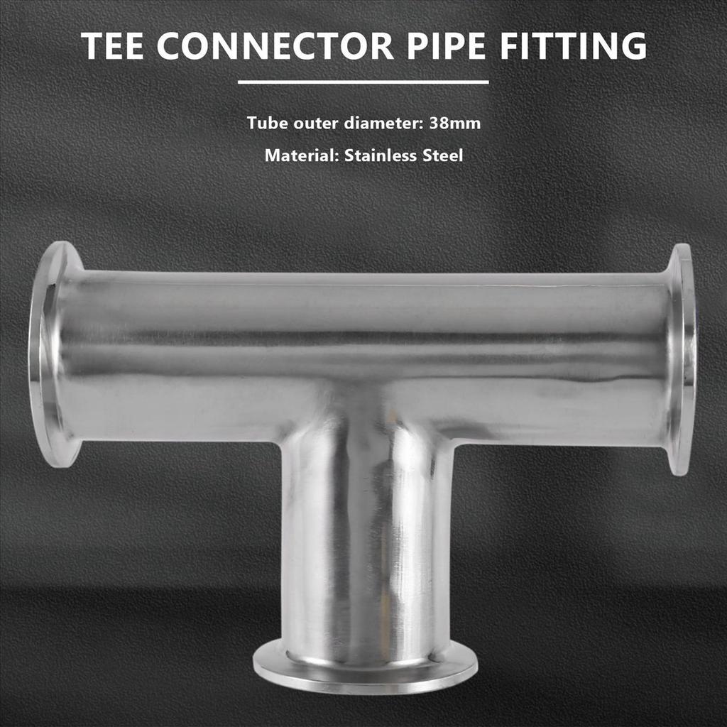 BHBL 1.5Inch 38Mm Sanitary Tri Clamp 3 Way Tee 304 Stainless Steel Sanitary Ferrule Tee Connector Pipe Fitting