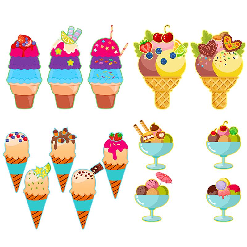 6Sheets/Lot Assorted Ice Cream Style Puzzle Stickers DIY Material Party Gift Goody Bag Filling Sticker Souvenir Game Rewards ZYF