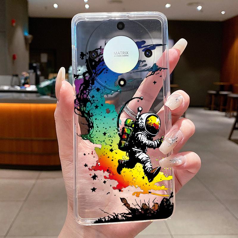 For Honor X50 5G Case Luxury Flower Painted Cover Clear Soft Silicone Phone Case For Honor X 40 50 X40 X50 5G Back Covers Bumper