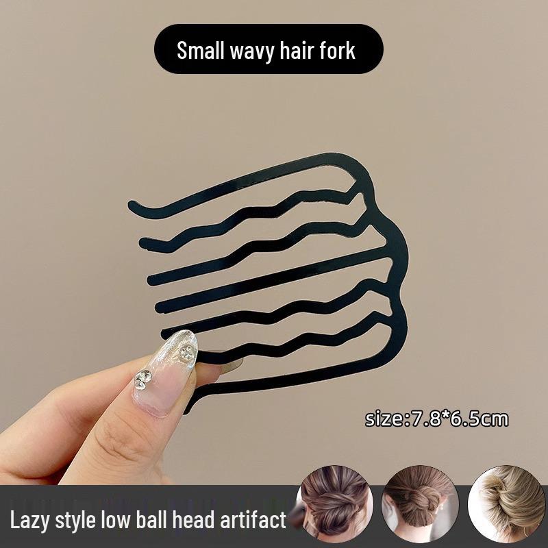 U-Shaped Fixed Hairpin with High-End Alloy Comb for Women's Updos - Ancient Style Four-Tooth Insert