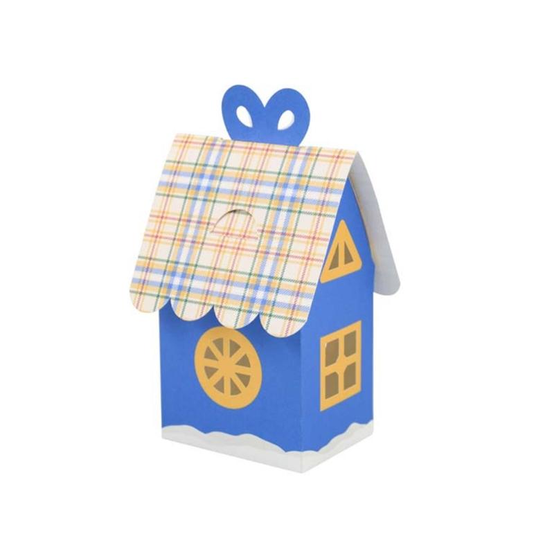 24Pcs Festival Holiday Candy Packaging Boxes Reusable Paper House Gift Containers For Christmas Decorations