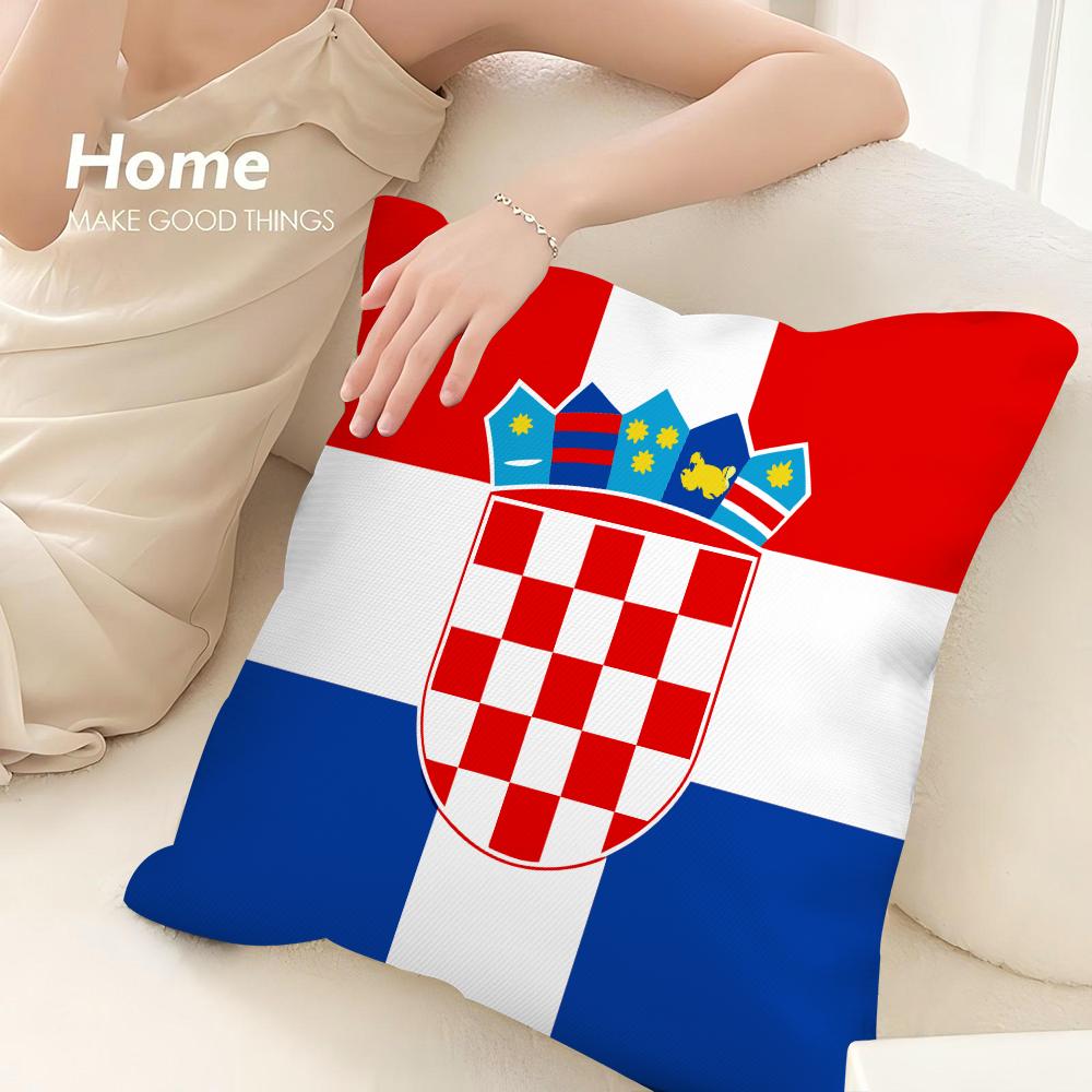 Republic of Croatia Pillow Case Sofa Decorative Home Double-sided Print Plush Square Throw Pillow Covers Cushion Decor Cover
