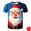 Men's T-shirt 3D Christmas Snowflake Print Men's Top Casual Short Sleeved Simple T-shirt Summer Round Neck T-shirt Men's Clothing