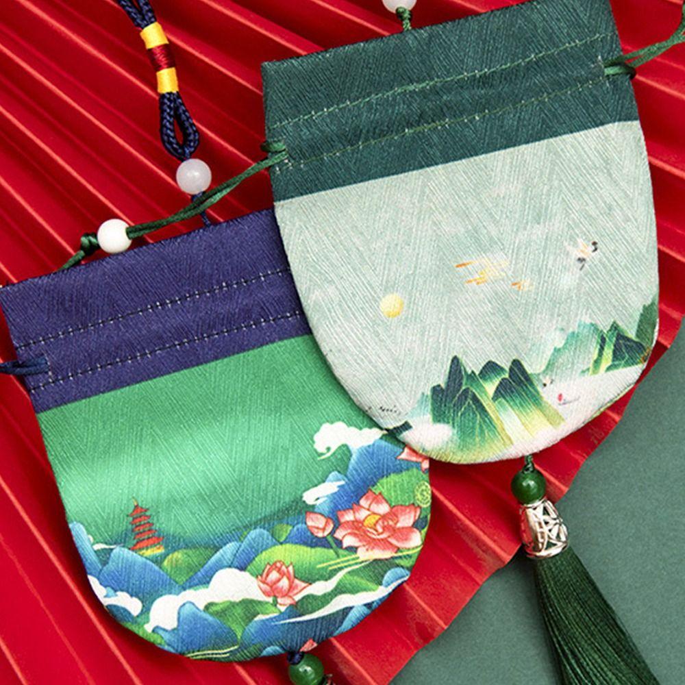 Color Necklaces Case Flower Empty Sachet Purse Pouch Women Jewelry Bag Chinese Style Storage Bag