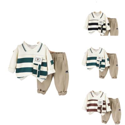 Kids Casual Long-Sleeve Set, Comfortable Daily Wear Outfits