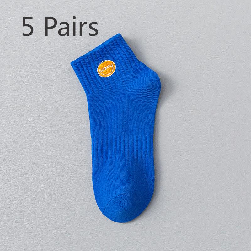 5 Pairs of Men Spring and Autumn Pure Cotton Deodorant Tube Socks