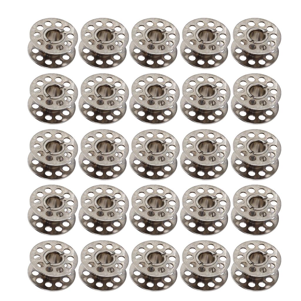 25pcs Sewing Machine Bobbins Multifunctional Stainless Steel Embroidery Bobbins with Storage Box