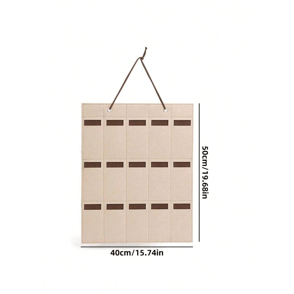 1pc Hanging Glasses Storage Bag, Beige Multi Grid Glasses Storage Bag for Home, Gender Reveal Party, Perfect for Birthdays, Weddings