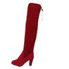 Over-knee boots women's autumn and winter new boots thick heel suede high elastic boots pointed high heel boots