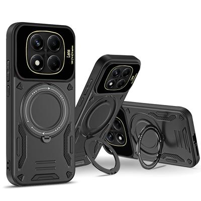 Magnetic Shockproof Armo Case for Xiaomi Redmi Note 14 13 Pro Plus 5G Note 14 4G 164 Bracket Lens Protect Ring Magsafe Cover Funda