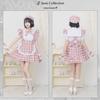 Clearstone Lyrical Palette Cosplay Halloween Idol Check Maid Dress for Women, Pink