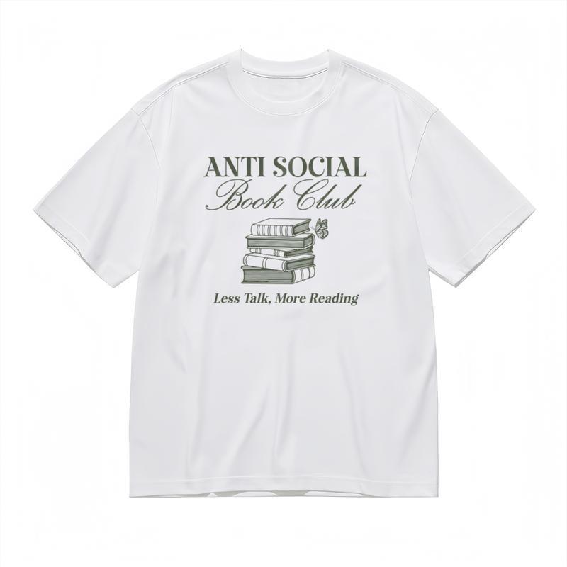 

Men s Fashion Classic T-Shirt Reading Focus Design With Butterfly Art Tee L