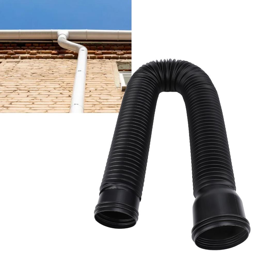 

PE Rain Gutter Downspout Extension Screws Included Downspout Diverter Garden чорний