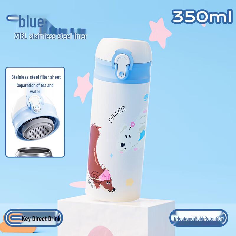 Diller Dachshund 350ml Insulated Water Bottle