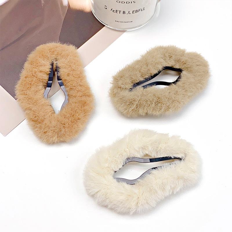 Neue Vintage Wolke Plüsch Haar Clips Elegante Einfarbig Haarnadel Barrettes Haar Klemme Clip Mode Frauen Haar Zubehör Kopfbedeckungen
