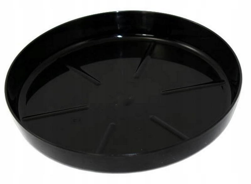 Black Flowerpot Saucer 169x24cm Plastic Glossy