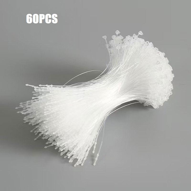 

60/600/1500PCS Transparent Plastic Tag Hanging Line with Tag Fasteners Thread for Label Hand Needle Hanging Card Rope