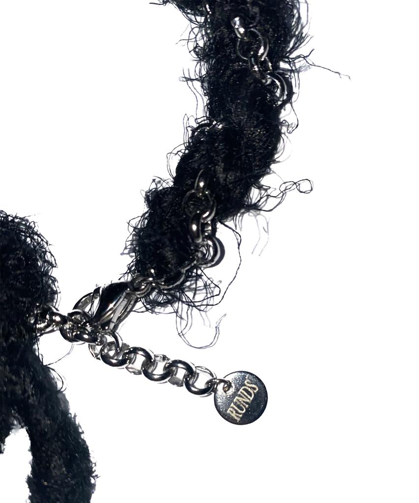 Runds Silk Yarn Chain Bracelet (Black)