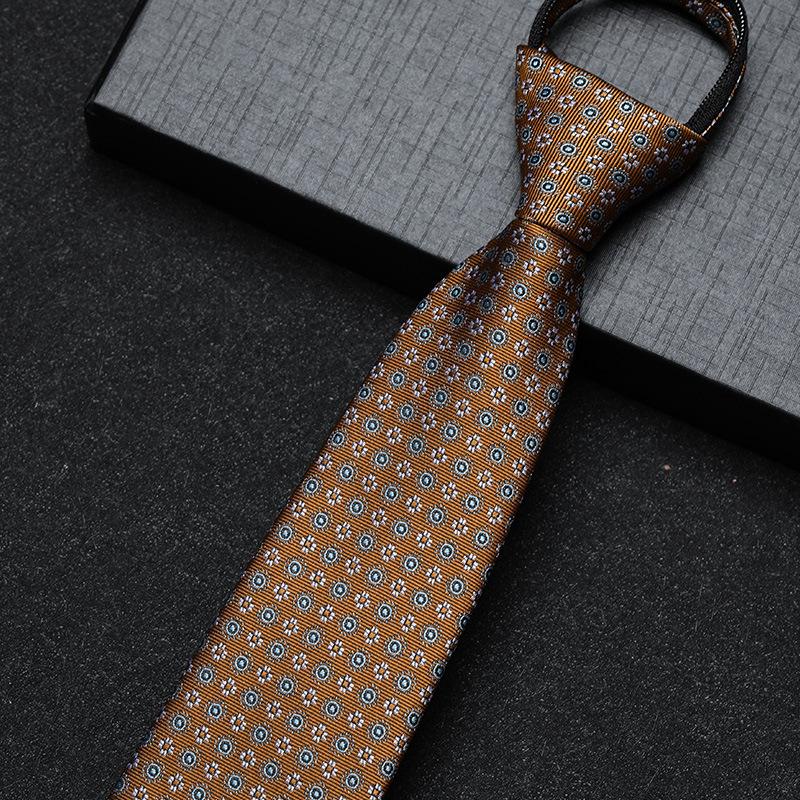 Business Dress Lazy Zipper Free Groom Best Man Wedding Korean Narrow Shirt Striped Plaid Tie
