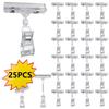 25pcs Merchandise Sign Clip Clear Acrylic Price Tag Price Display Holders Supermarket Sticker Price Tag Table Card Type Clamp