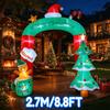 8.8FT/2.7M Inflatable Christmas Arch with Gingerbread Man Hot Coffee and Welcome, Glowing Outdoor Yard Decor