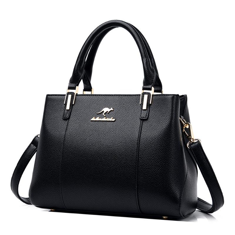 omen s bag real soft leather handbag women s shoulder messenger bag large capacity bag fashion handbag чёрный