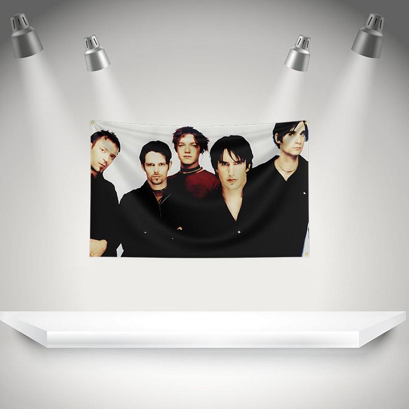 N-NIN Nine Inch Nail Flag Rock Music Band Banner with Grommet HD Printing Tapestry Exhibition Music Band Fans Garage Decor