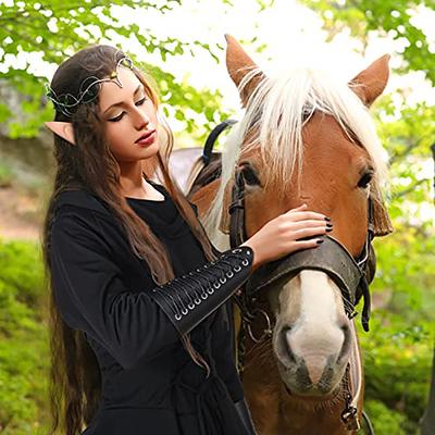 4PCS Medieval Retro Handsome Personality Drawstring Wristband Elf Ear Royal Ear Accessories Set Elf Battle Dress Accessories Set