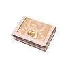 Gucci Portafoglio Mini Ophidia in Tela GG Beige Pelle Rosa Hardware Doppio G Dorato Porta Carte da Donna per il Pendolarismo Quotidiano 523155-UKMBG-9550
