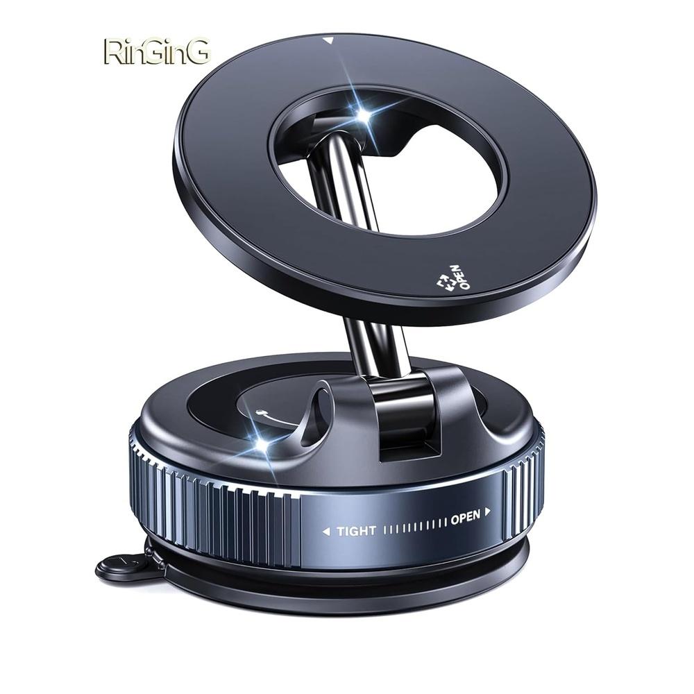 Upgraded Vacuum Magnetic Suction Cup Phone Mount - Multi-Angle Rotating HandsFree Adjustable Magnetic Car Phone Holder Magnetic Phone Holder Suitable