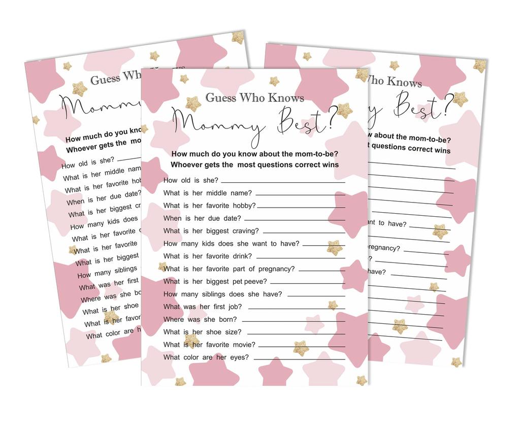 Inkdotpot Set Of 50 Baby ShowerA Word ScrambleA Game Cards Star Gender Reveal Party Supplies-Fun Baby Shower Game