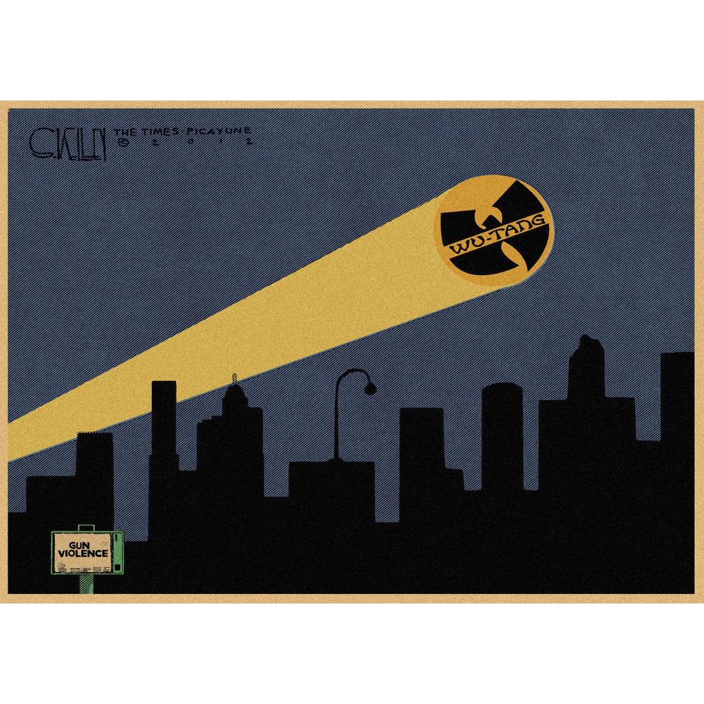 Wudang Style Wu Tang Clan Retro Kraft Paper Poster for Bar/Cafe