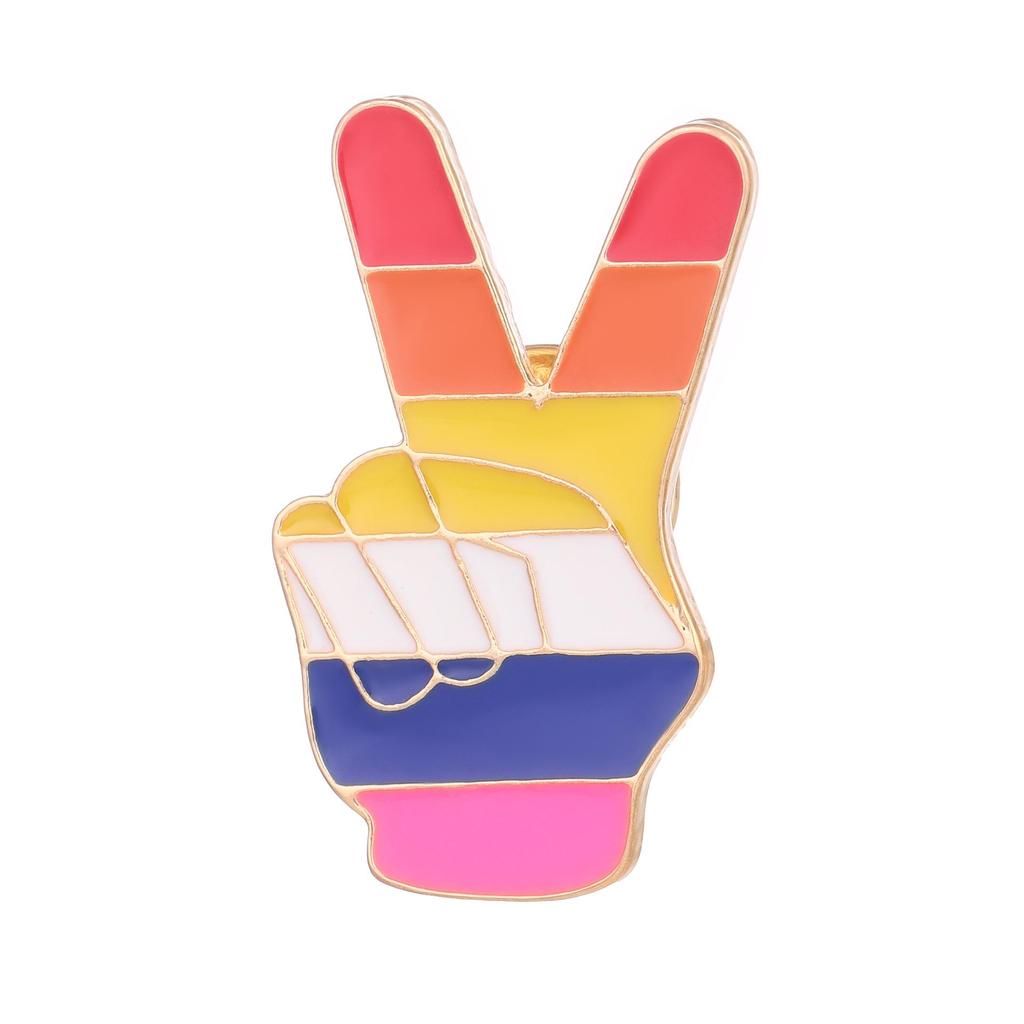 Creative Six-Color Rainbow Bridge Brooch - Peace Alloy Enamel Pin for Denim Bags