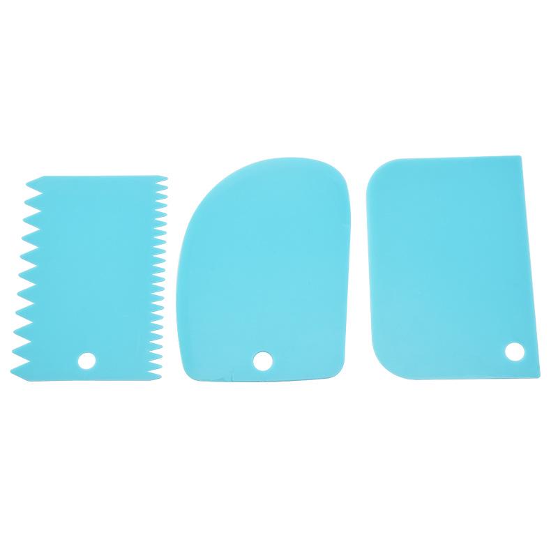 Three-Piece Plastic Cake and Dough Scraper Set