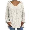 Women Fashion Loose Large Size Solid Color Hood Long Sleeves Sweater Tops