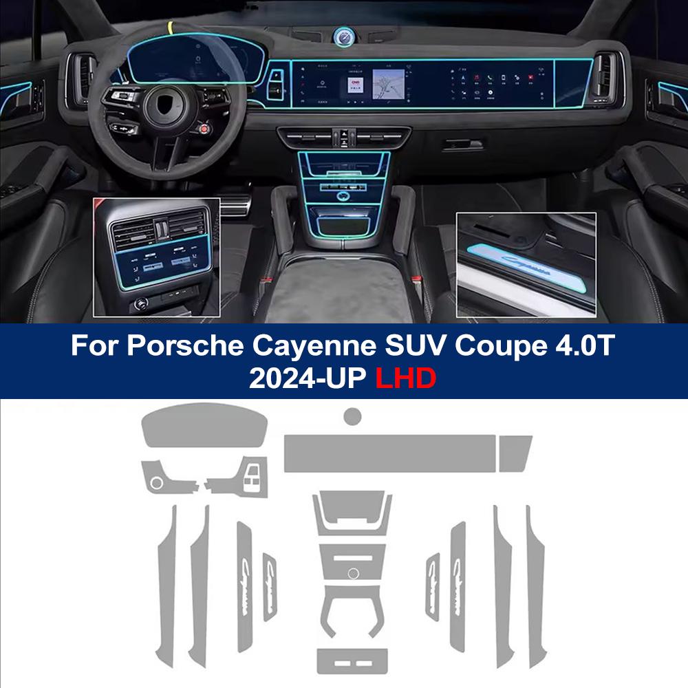 Pre-cut Car Anti-scratch TPU Film for For Porsche Cayenne 2025 SUV Coupe 3.0T 4.0T Center Console Dashboard Navigation PPF Film