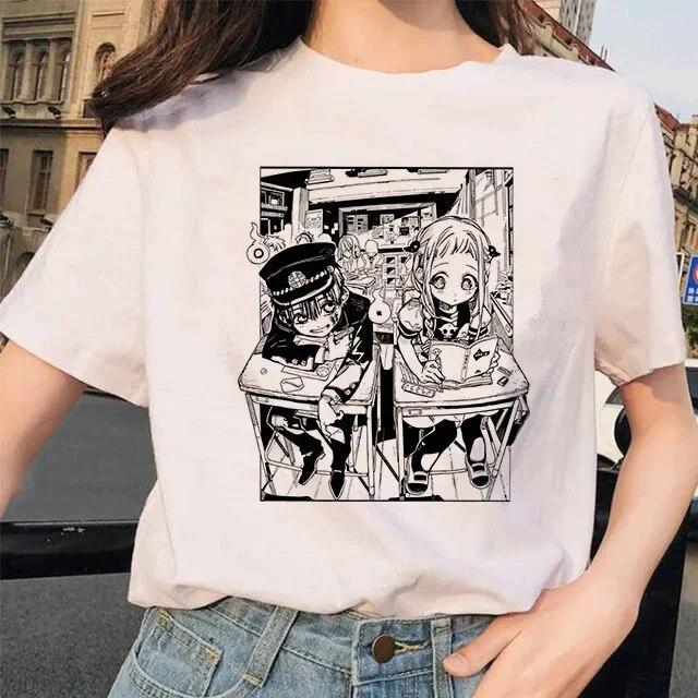 Toilet-Bound Hanako-kun Print T-Shirts Damen Harajuku Ullzang Mode T-Shirt 90er Grafik Lustiges Unisex T-Shirt Sommer Top Tee FeUnisex