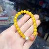 Yellow Beeswax & Freshwater Pearl Beaded Bracelet for Women