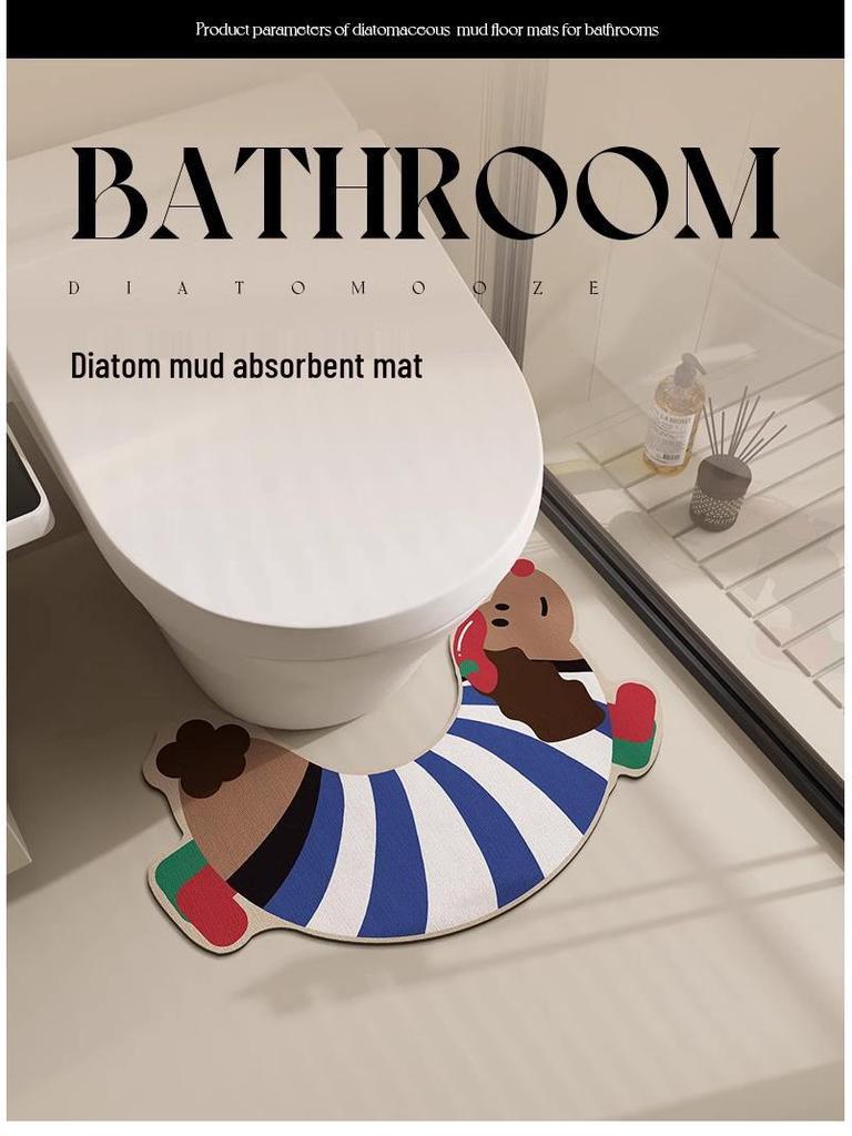 Dackel Cartoon U-förmige Rutschfeste Schnelltrocknende Badematte